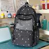 Schoolbag fog beige breathable mesh transparent window DIY backpack for primary and secondary school students sweet wind campus eye-catching schoolbag
