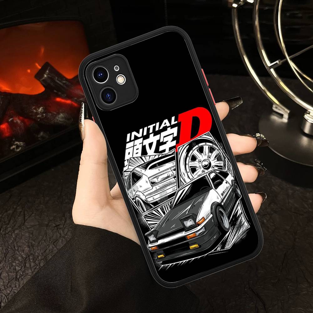 Racing Anime Initial D Phone Cases For IPhone 16 15 14 Plus 13 12 11 Pro Max Matte Oft Bumper Phone Cover