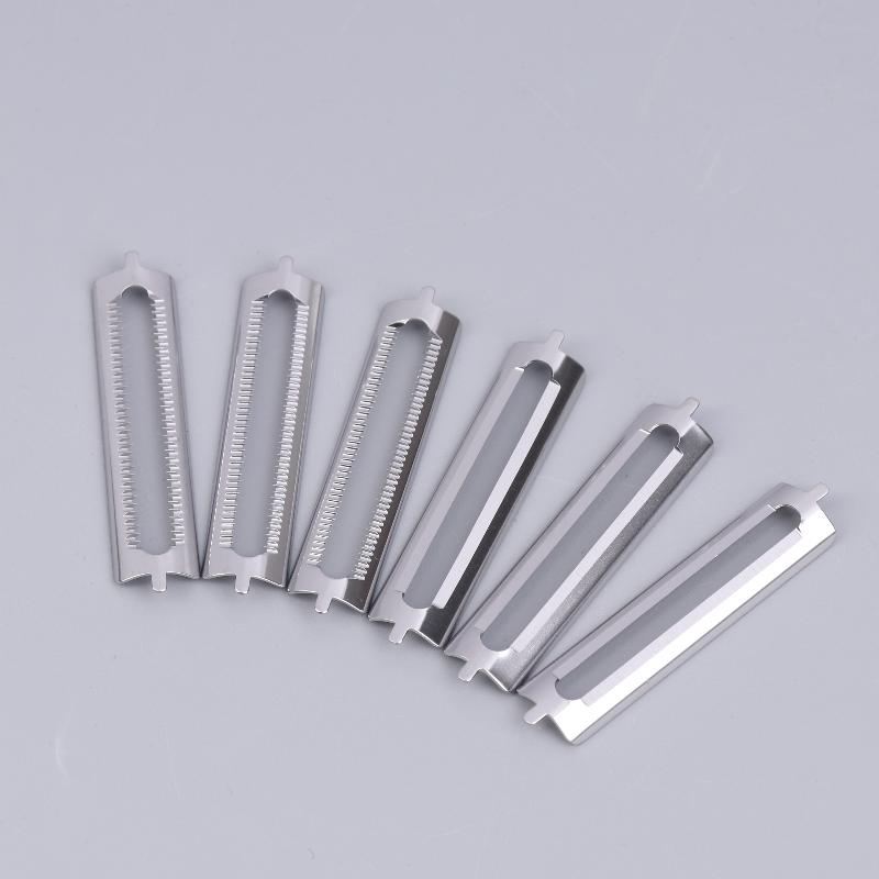10 st Rostfritt Stål Skalare Blad Ersättning Dubbel Skalare Sparisskalare Multifunktionella Skalverktyg Köksredskap