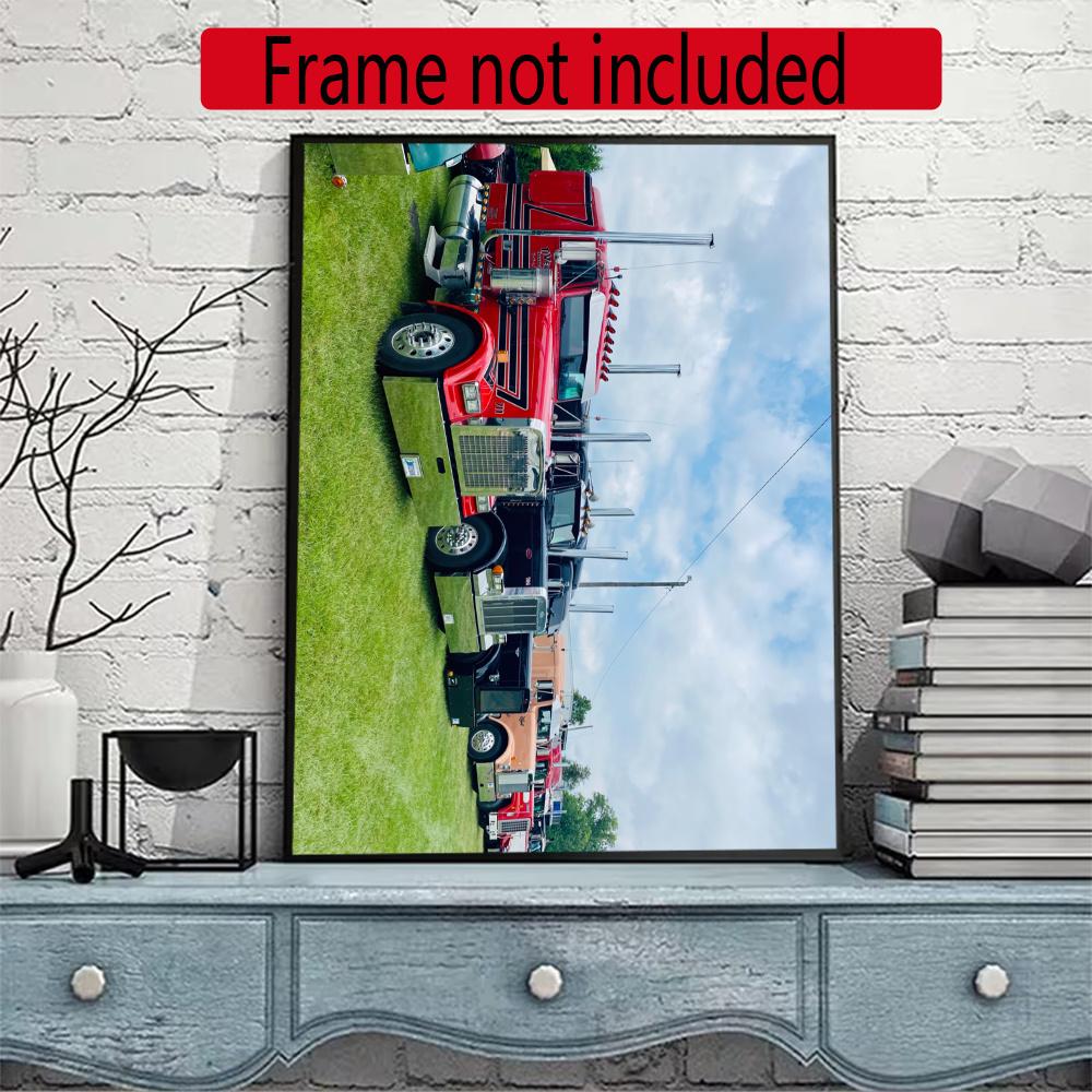 Kenworth 5D Diy Diamond Painting Round Diamond Diy Frameless Holiday Artwork Suitable For Home Office Wall Decoration
