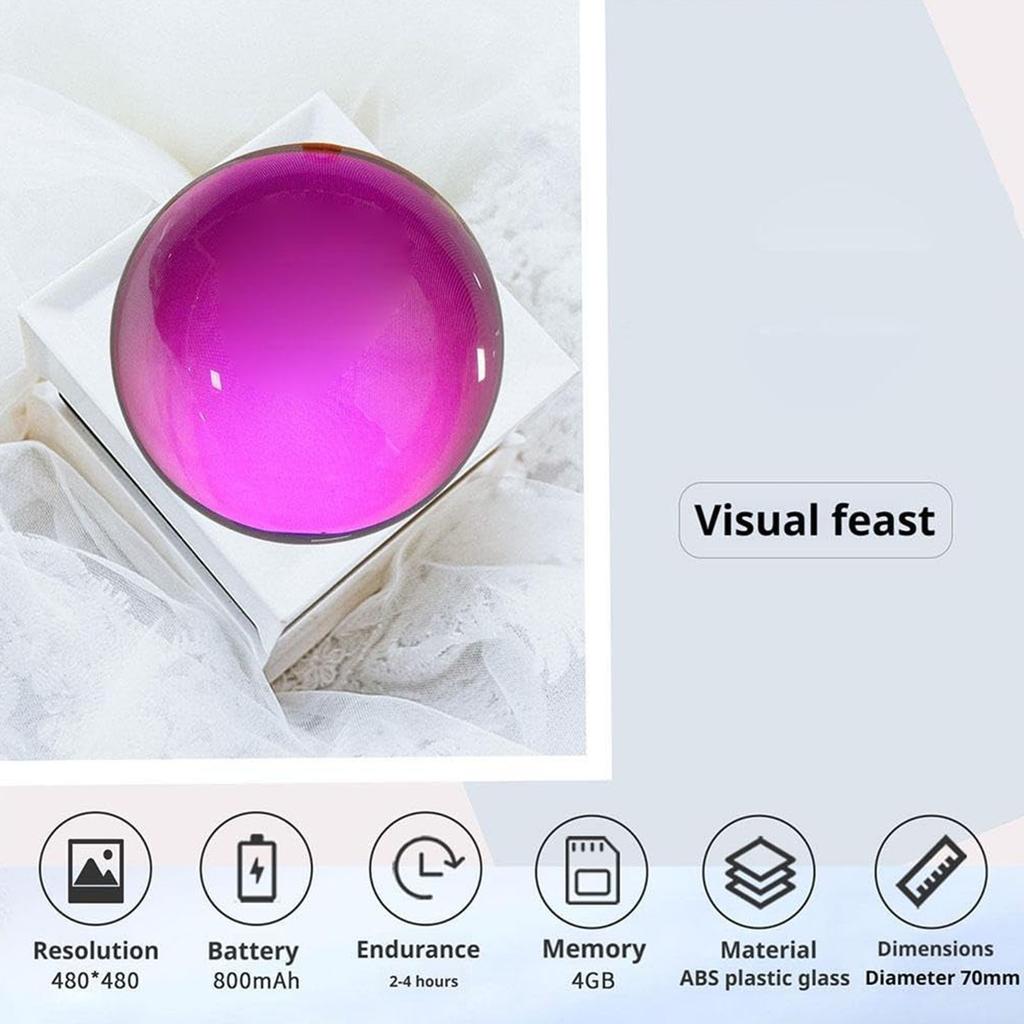 2.7In Ultrasound Crystal Ball Video Player WIFI 3D Memory Orb Creative Display Sphere Lamp DIY Gift for Anniversary Birthday