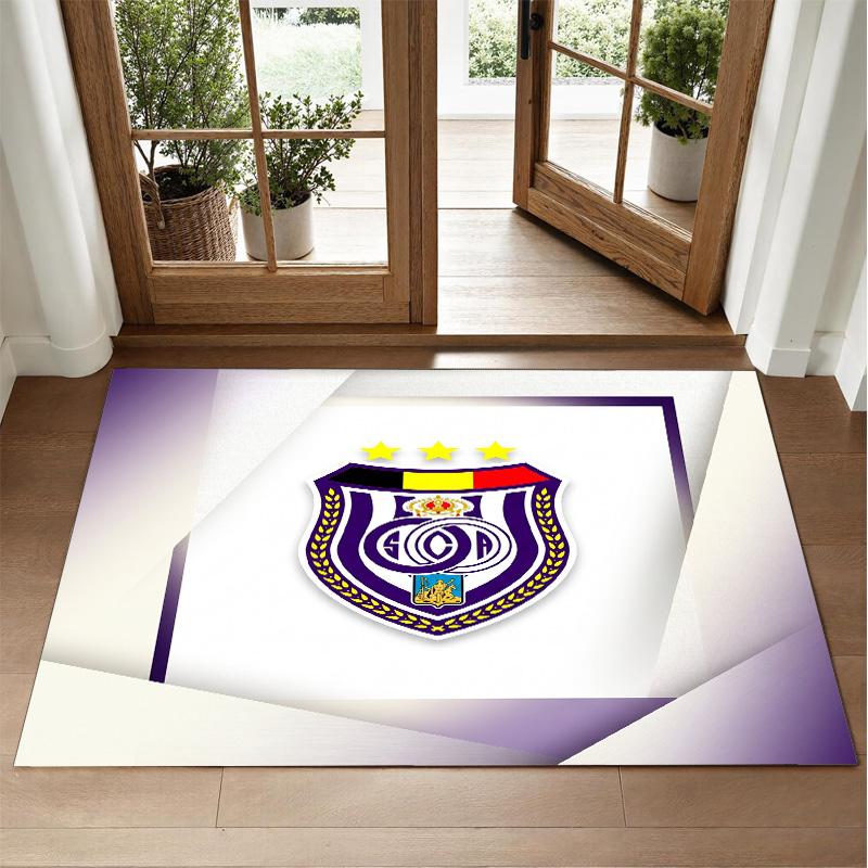 Anderlecht FC Design Crystal Velvet Rug Soft Decorative Mat for Bedroom Entrance