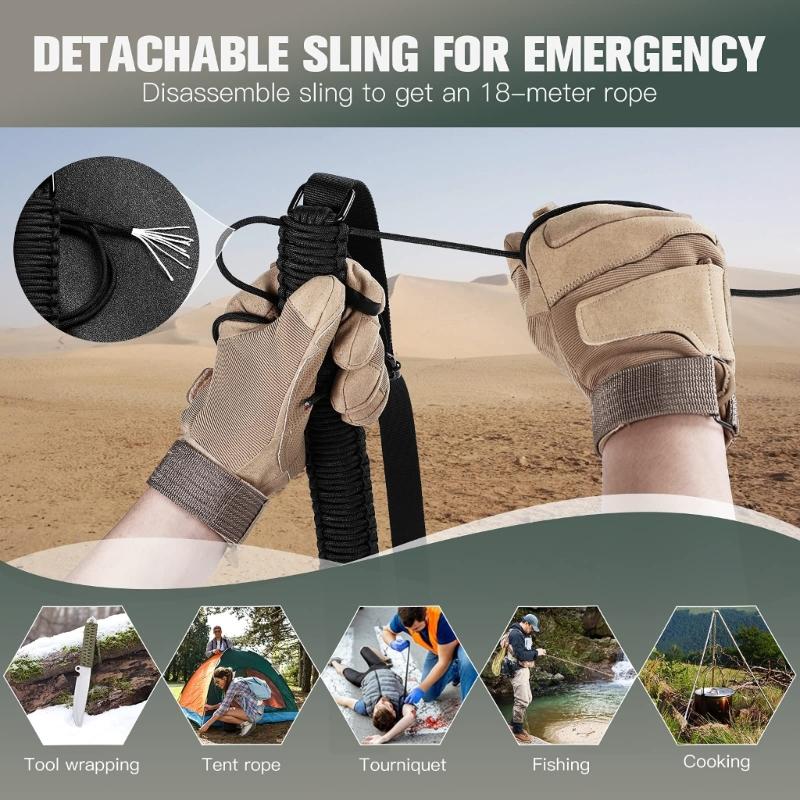 Two-Point Paracord Sling with Swivels Adjustable Nylon Tactically Rifles Strap