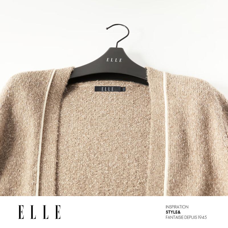 ELLE Women's French Lambswool Long Knitted Cardigan