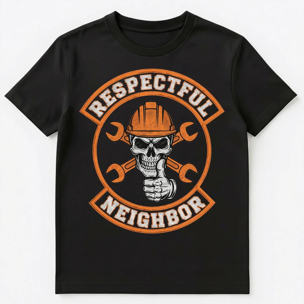 Sarcastic Respectful Neighbor Skull Hard Hat Construction Unisex T-Shirt