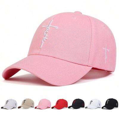 Unisex Letter Cross Embroidery Baseball Caps Spring and Autumn Outdoor Adjustable Casual Hats Sunscreen Hat Sports Cap