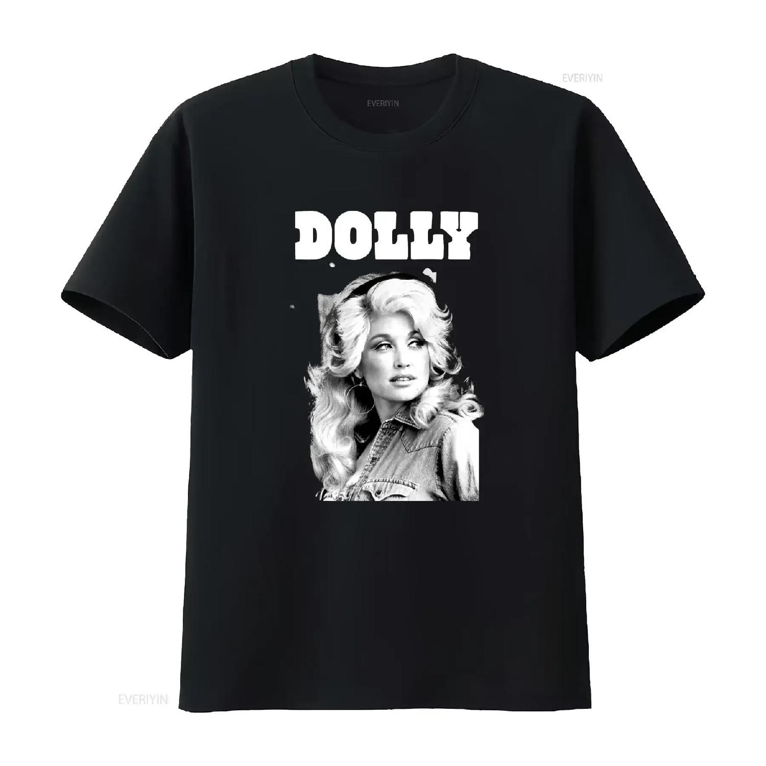 

Dolly Parton Men s Black and White Portrait Adult T Shirt vintage Washed Breathable Casual Stylish fashion Versatile Slightly S чёрный
