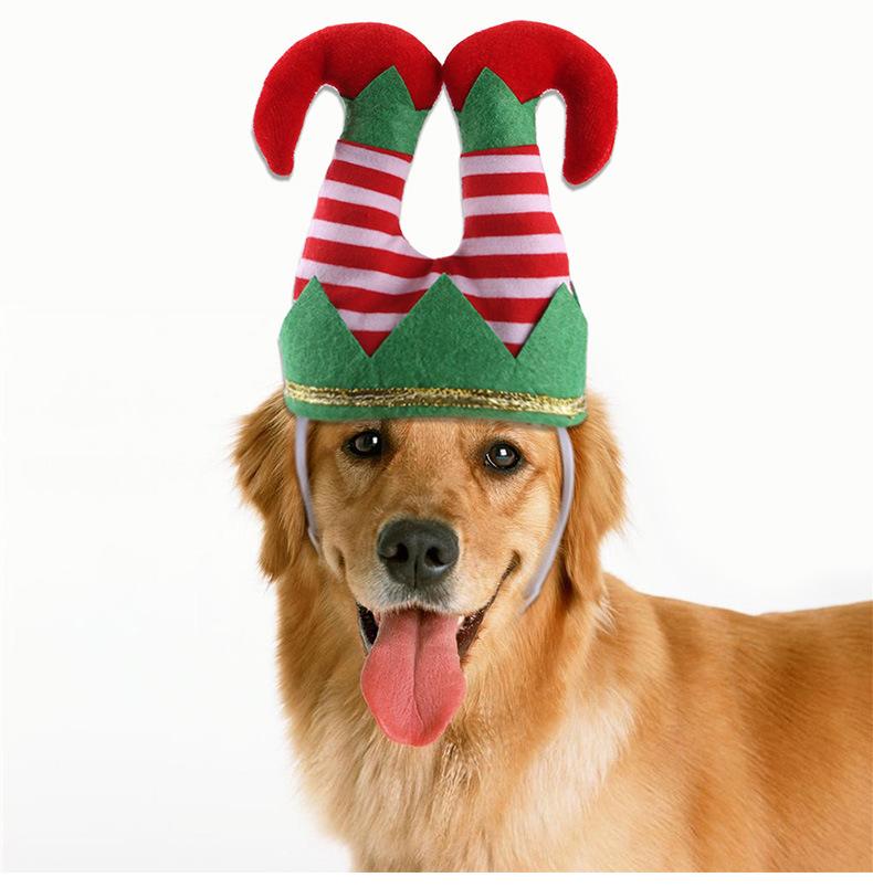

Pet funny striped clown hat, dog cat Christmas ornaments, pet headgear One size fits all