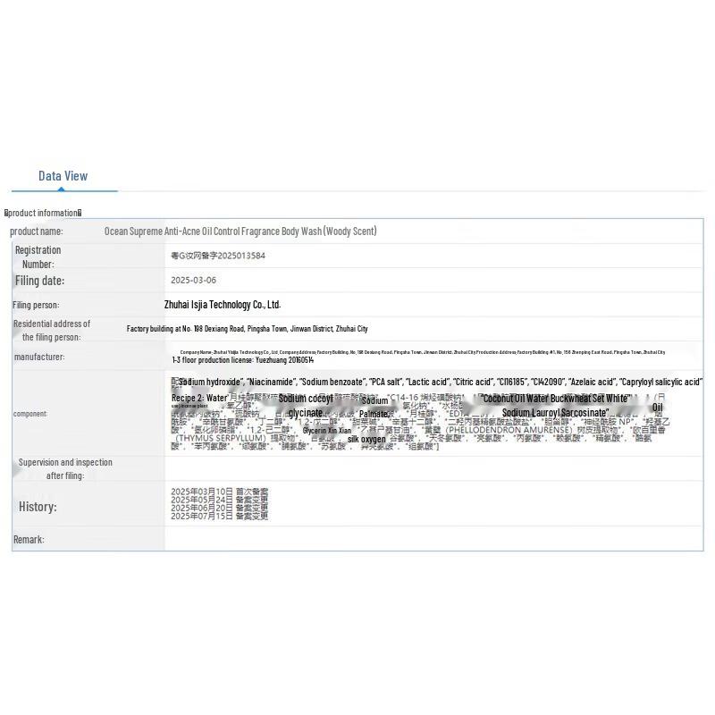 Ocean Supreme Oil Control Fragrance Shower Gel