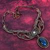 Labradorite Gemstone Necklace Adjustable Necklace Copper Wire Wrapped Rainbow Moonstone Jewelry
