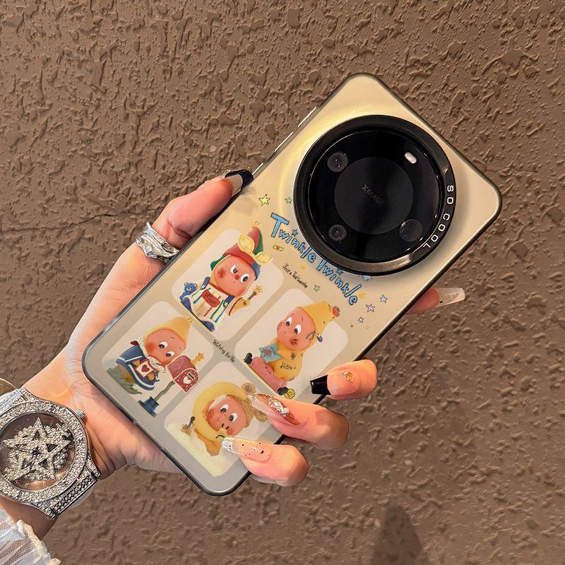Cute Cartoon Character & Animal Pattern Phone Case for iPhone & Samsung - Transparent Protective Cover