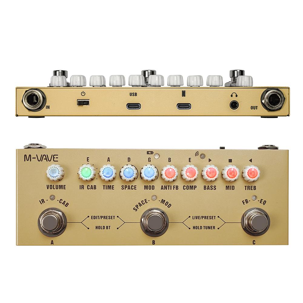 M-VAVE Cube BABY Rechargeable Multi Effects Guitar Pedal Delay Chorus Reverb Effect for Electric Guitar/Bass/Acoustic Guitar