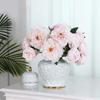 Ceramic Pot Porcelain Ginger Jar Embossed Flower Pattern Storage Tank Flower Vase Shogun Jar Home Decoration Accessories