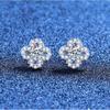Moissanite Clover Stud Earrings Sterling Lightweight Luxury Womens Fashion Jewelry