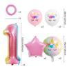 Unicorn Theme Gradient Number Balloon Set - 40-Inch Foil Birthday Decorations