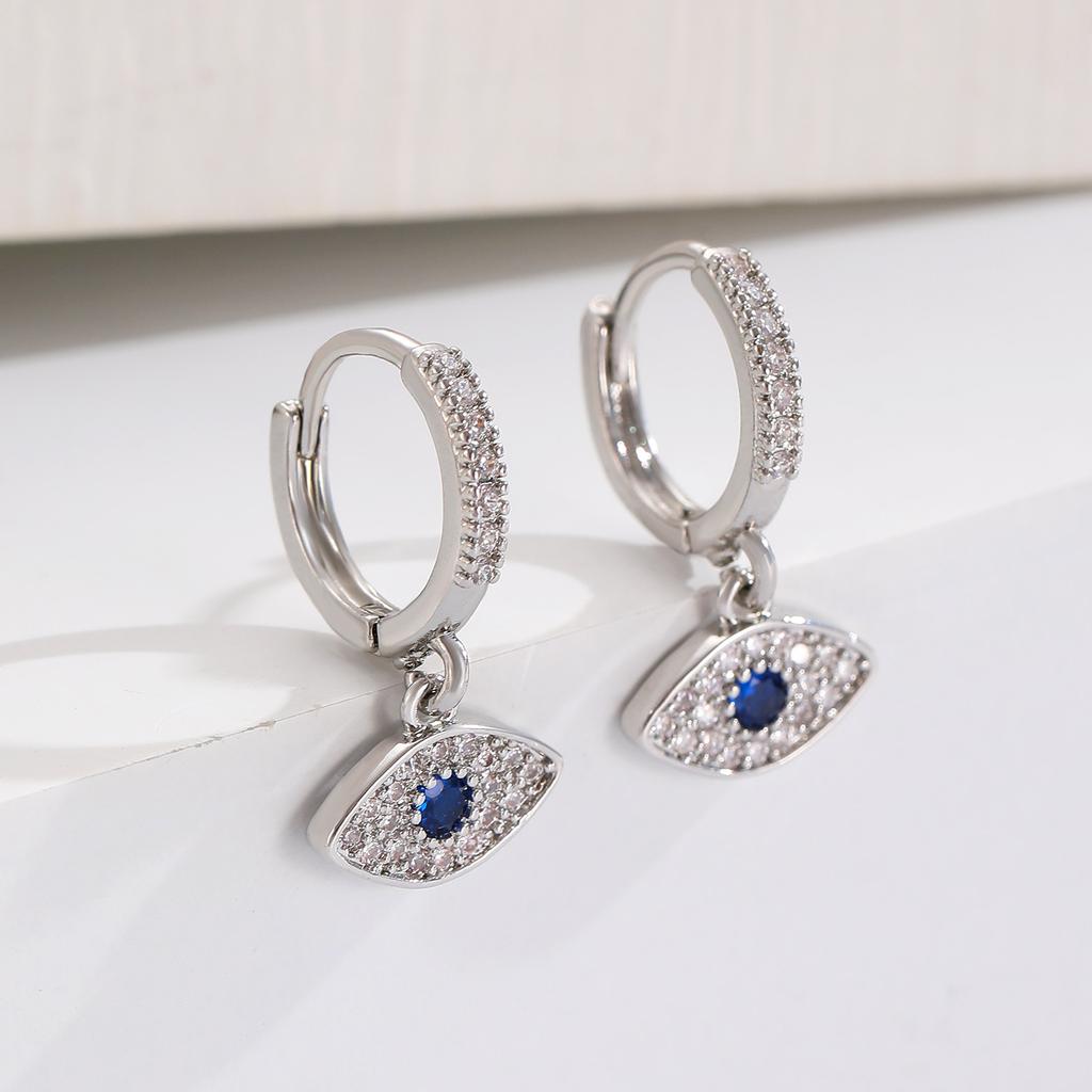 Evil Eyes Pendant Hoop Earring for Women New Fashion Huggies Party Jewelry Gifts Wholesale