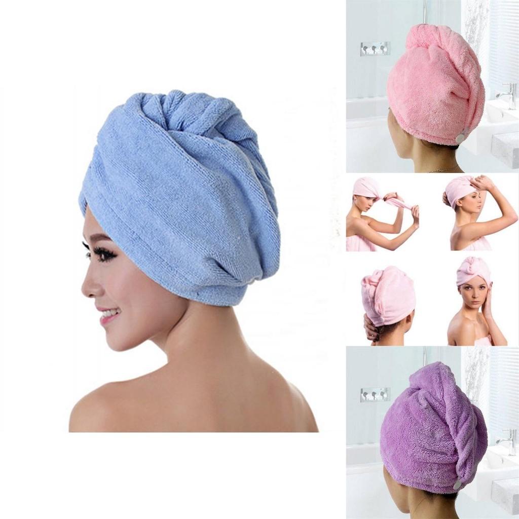 Coral Fleece Hair Towel Cap For Women Fast Dry Absorbent Shower Head Wrap