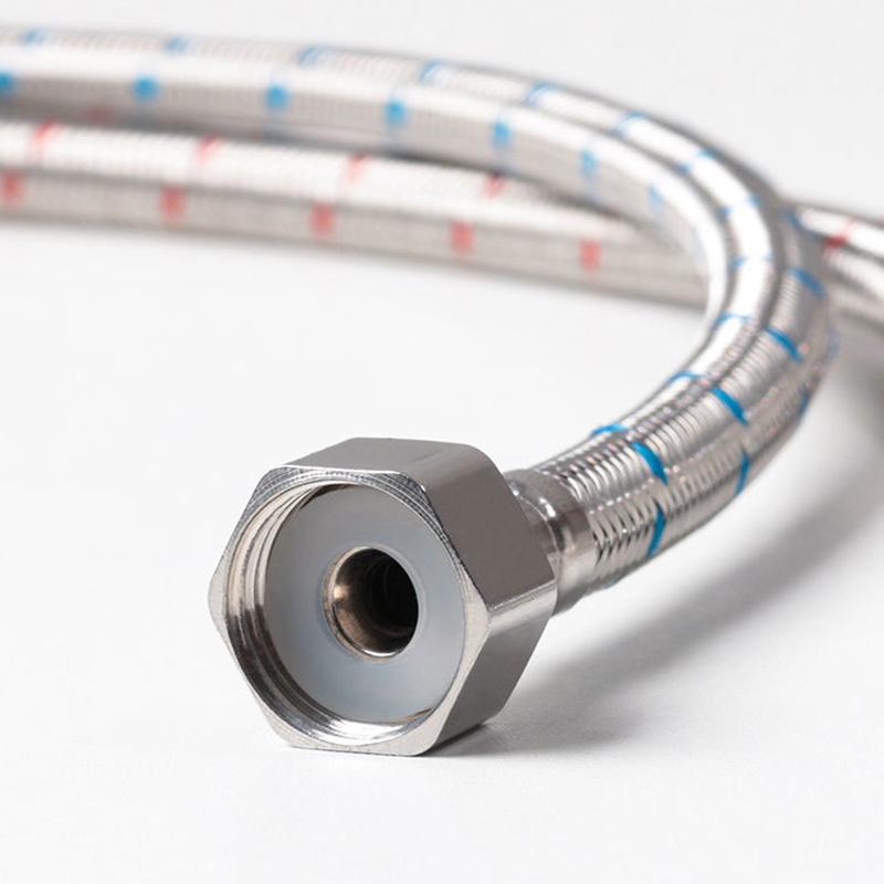 60cm Stainless Steel Nylon Braided Tube Pipe Hose Silicone Plumbing Thermoresistant Tap Basin Faucet Sink Kitchen Bathroom