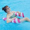Inflatable Hammock Floating Chair with Backrest - Foldable Summer Pool Party Lounger.