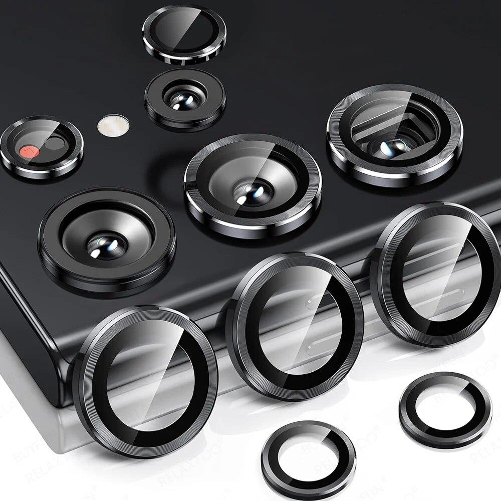 

Металлический чехол для объектива для Samsung Galaxy S24 S22 S23Ultra, чехол из алюминиевого сплава, металлический объектив, стеклянное кольцо, защитная крышка для камеры Galaxy s23