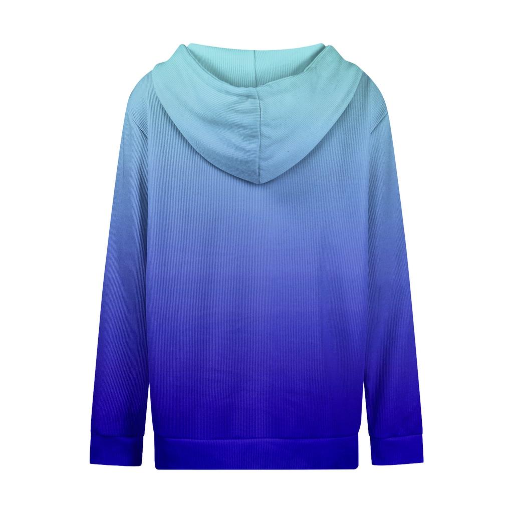 Kvinners avslappet mote langermet strikket hettegenser med glidelås og juleprint