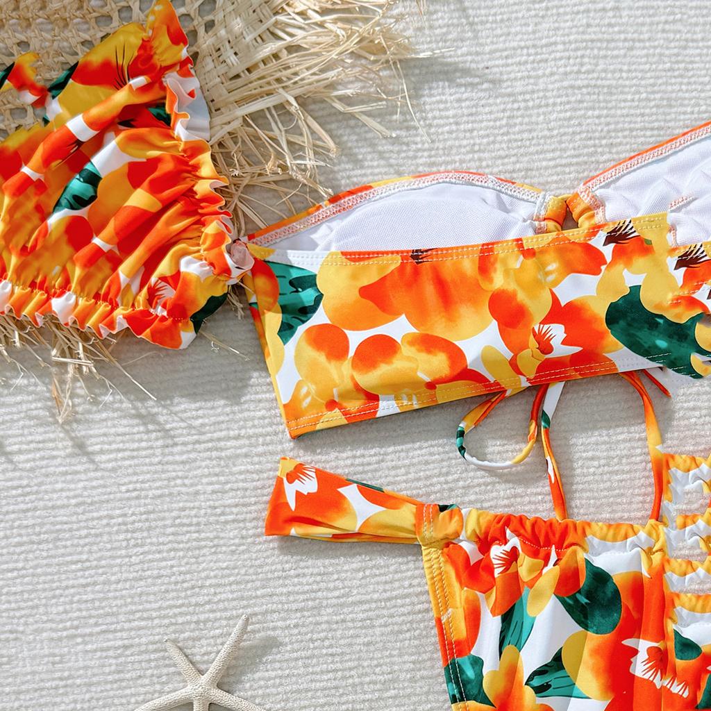 Fashionable Women's Split-Back Bikini Swimsuit Sportswear
