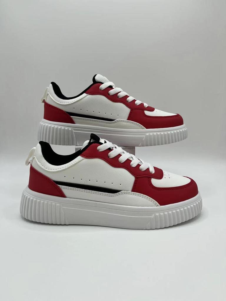 Adidași albi respirabili în stil coreean - pantofi ocazionali versatili cu talpă groasă pentru cupluri