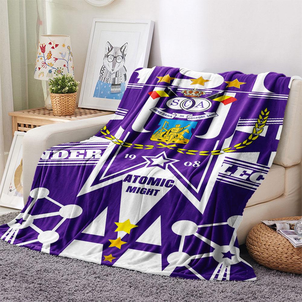 1PC Royal Sporting Club Anderlecht Patterned Flannel Blanket Suitable For All Seasons for Home Decor Warmth and Comfort Gifts Holiday Present