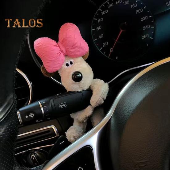 Lindo muñeco de peluche de perro con forma de perro, adorno multifuncional para coche, figura decorativa con señal de giro para limpiaparabrisas, regalo para conductores