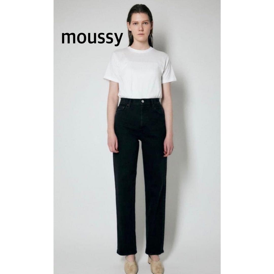 moussy black straight pants denim