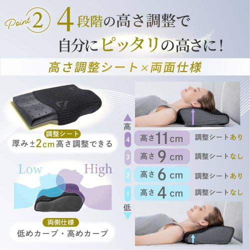 GOKUMIN Memory Foam Pillow [4-Level Height Adjustment for a Comfortable Sleep] High, Low, Non-Slip, Suitable for Side, Back, and Stomach Sleepers, Red