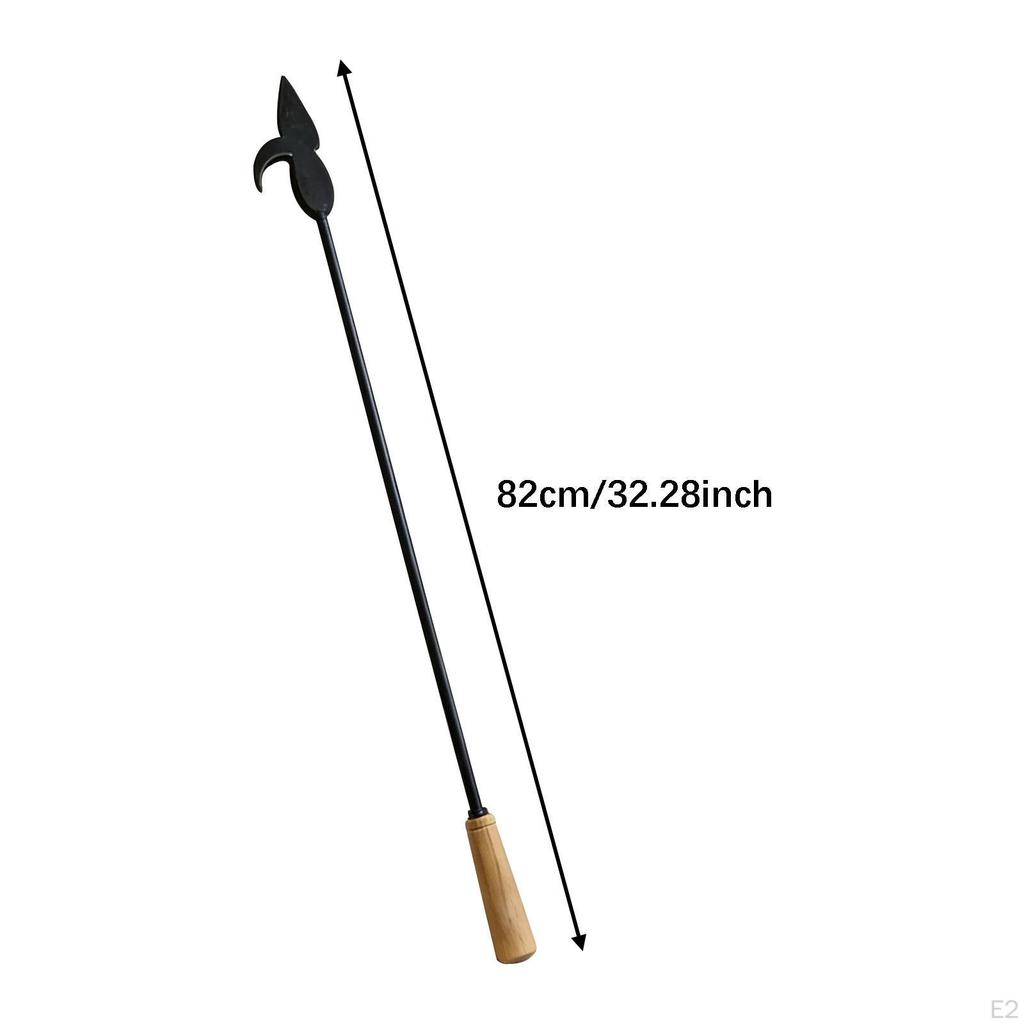Fireplace Tool Portable Fireside Accessory with Wooden Handle Fire Pit for Outside Home