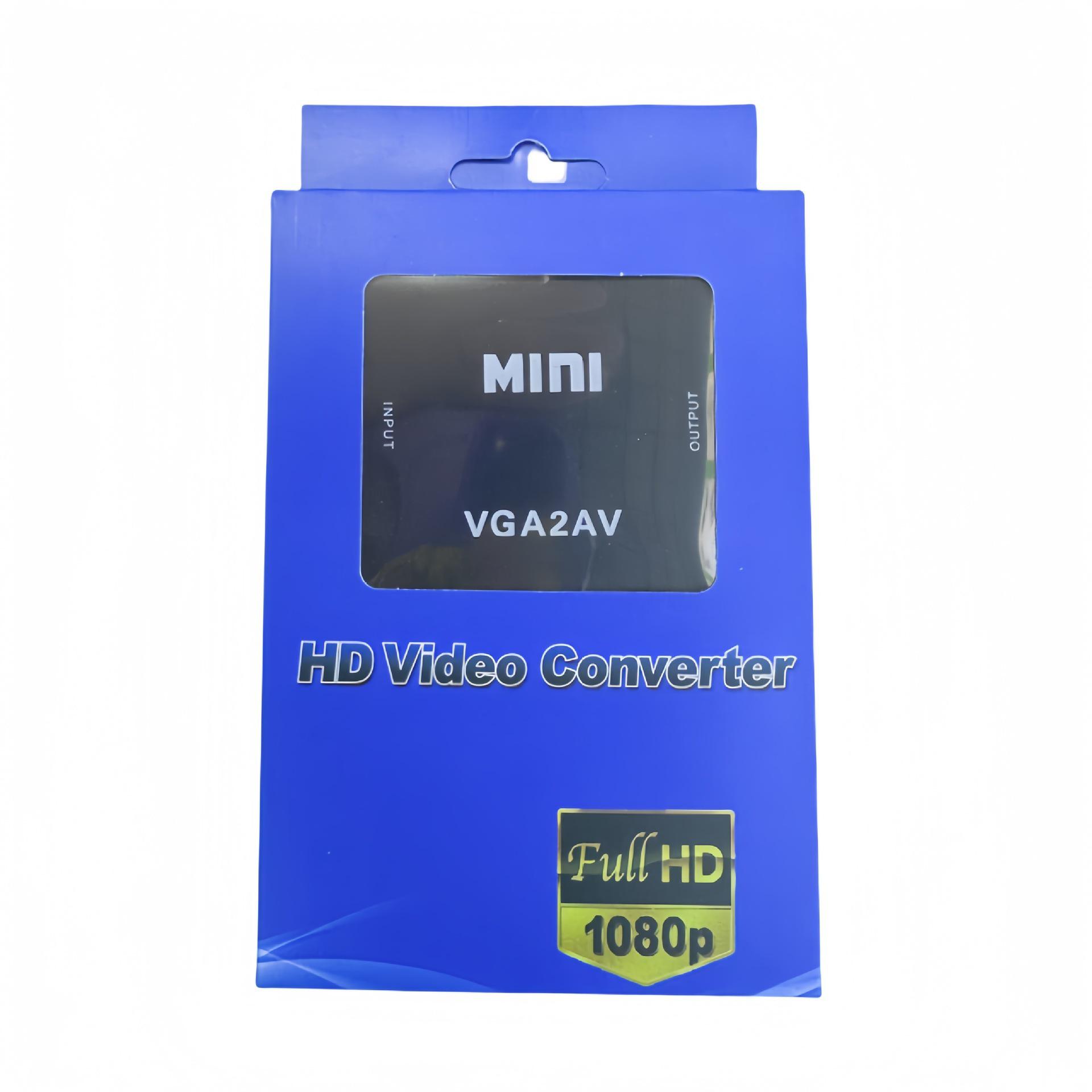 

Конвертер видеосигнала VGA в AV и переключатель 3RCA для подключения ПК к телевизору чёрный