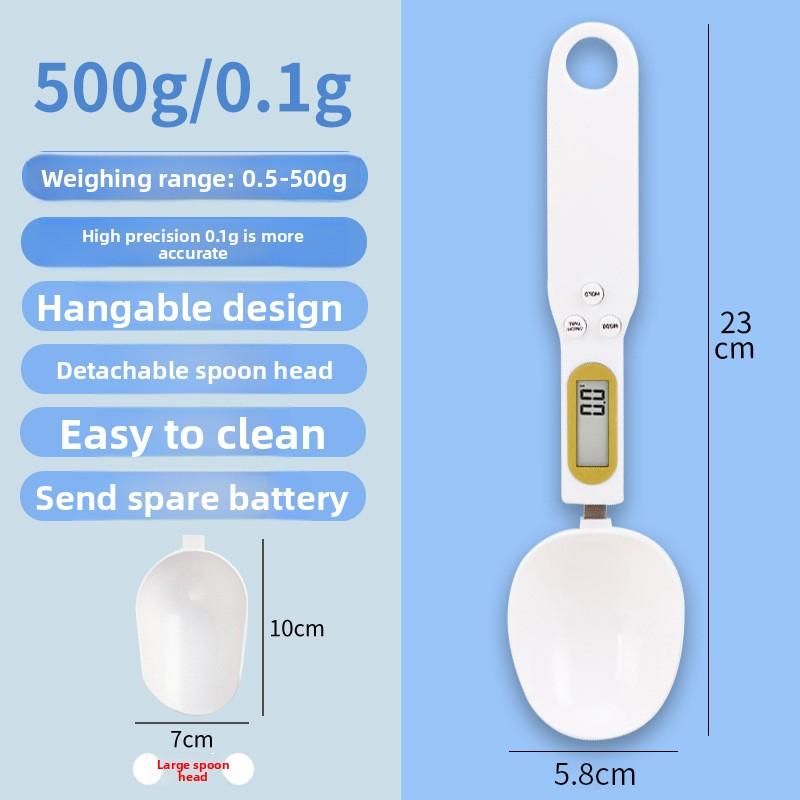 USB Rechargeable Digital Spoon Scale, 0.1g Precision Mini Weighing Spoon, Kitchen Baking & Pet Food Measuring Scale