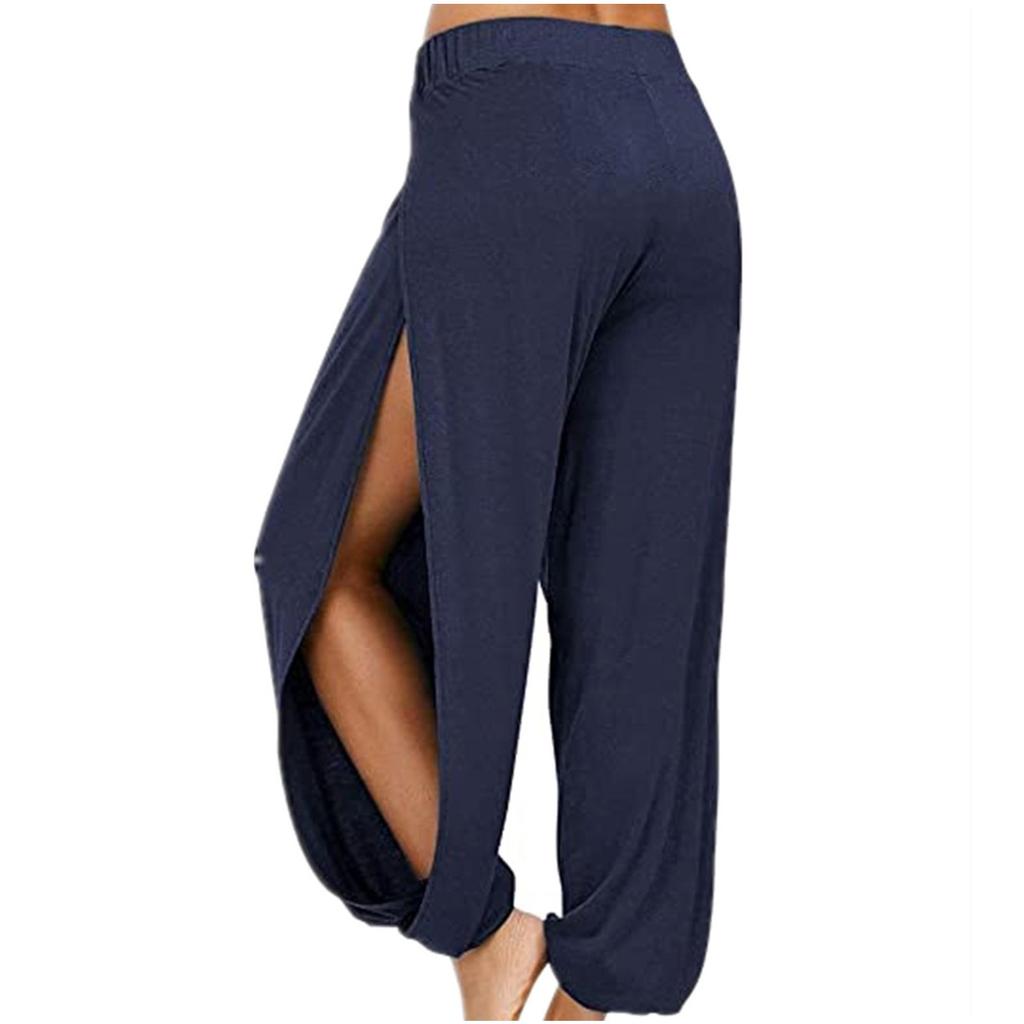 Pantaloni de damă, de culoare solidă, cu desfășurare înaltă elastică, pentru alergare, yoga, timp liber
