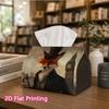 1pc, 2d Flat Printing, Tissue Box Steampunk Fox and London Pattern Printed Tissue Box, Suitable for Bathrooms, Living Rooms, Bedrooms, Dressing Tables