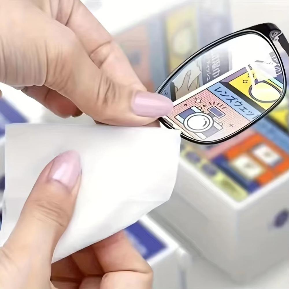 100Pcs/Box Portable Glasses Cleaning Cloth Disposable Glasses Cleaning Wipes