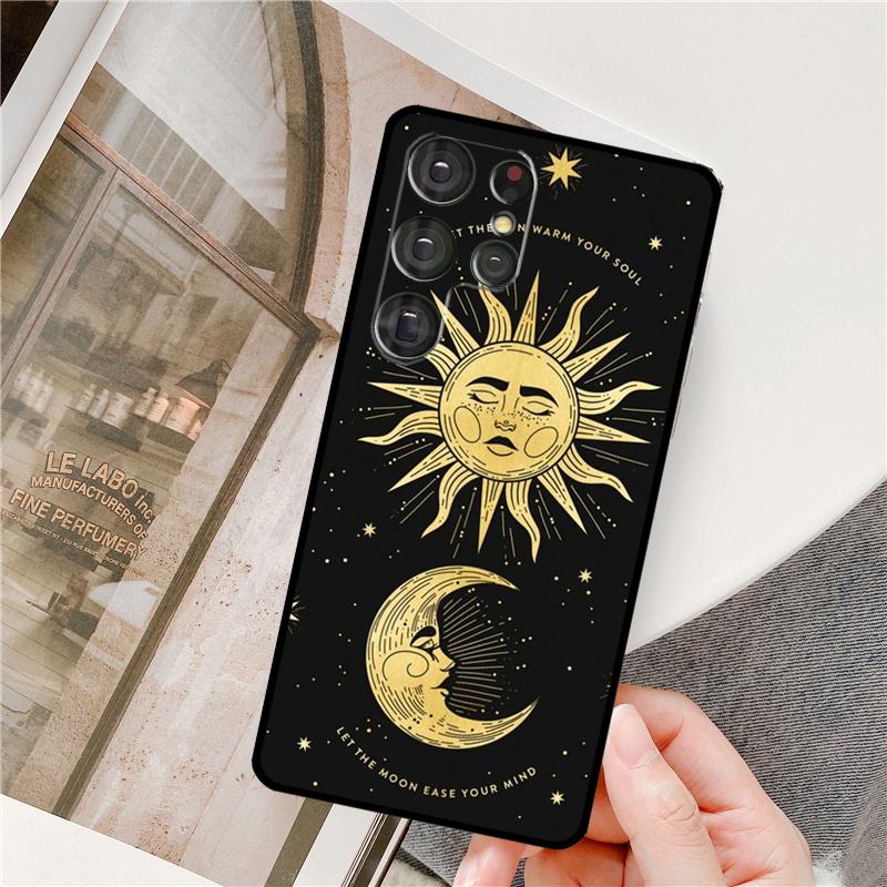 Crescent Moon Sun Phone Case For Samsung Galaxy S25 Ultra S9 S10 S20 S22 S21 Plus S23 FE S24 Ultra Full Cover