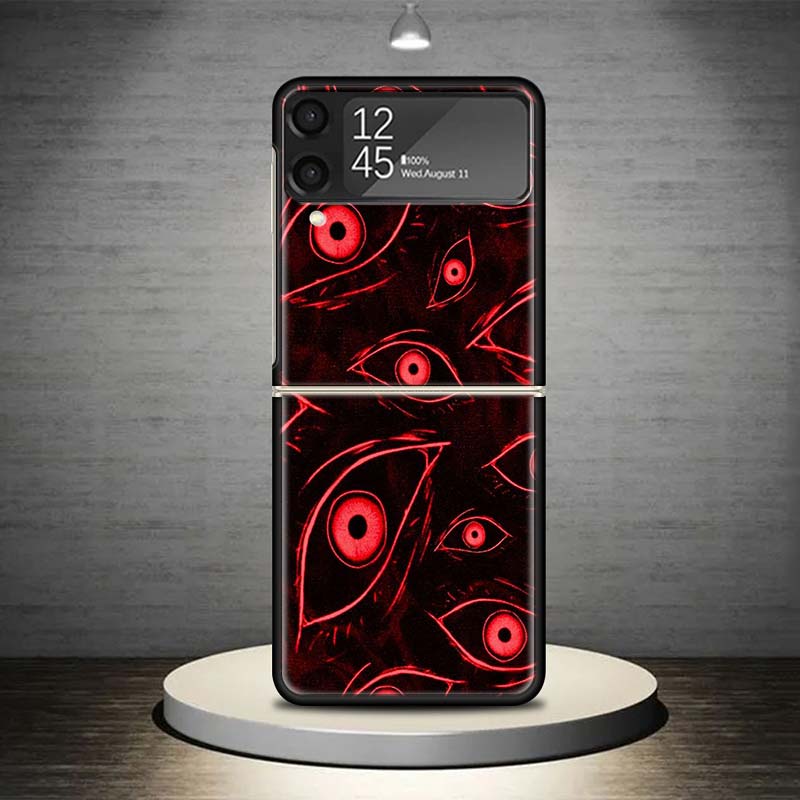 Scary Face Eyes Phone Case For Samsung Galaxy Z Flip 7 6 5 4 3 5G Shockproof Cover Z Flip7 Flip6 ZFlip5 Flip3 Flip4 Luxury Shell