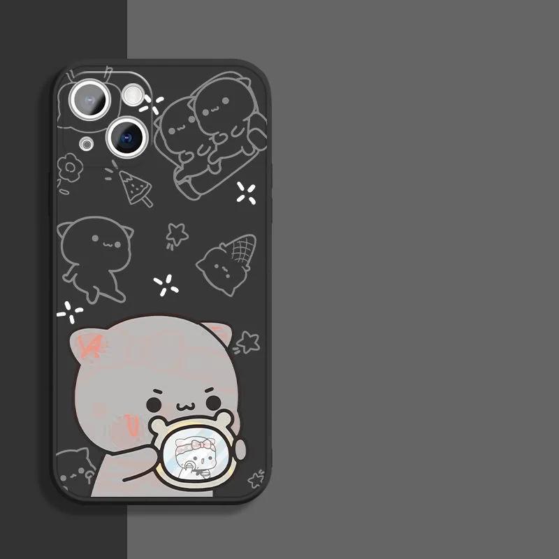 Animal TaoTao HuiHui Couple Phone Case For iPhone 15 11 12 14 13 Pro Max Mini XS Max XR SE2 7 8 Plus Cute Cat Mobile Phone Cover