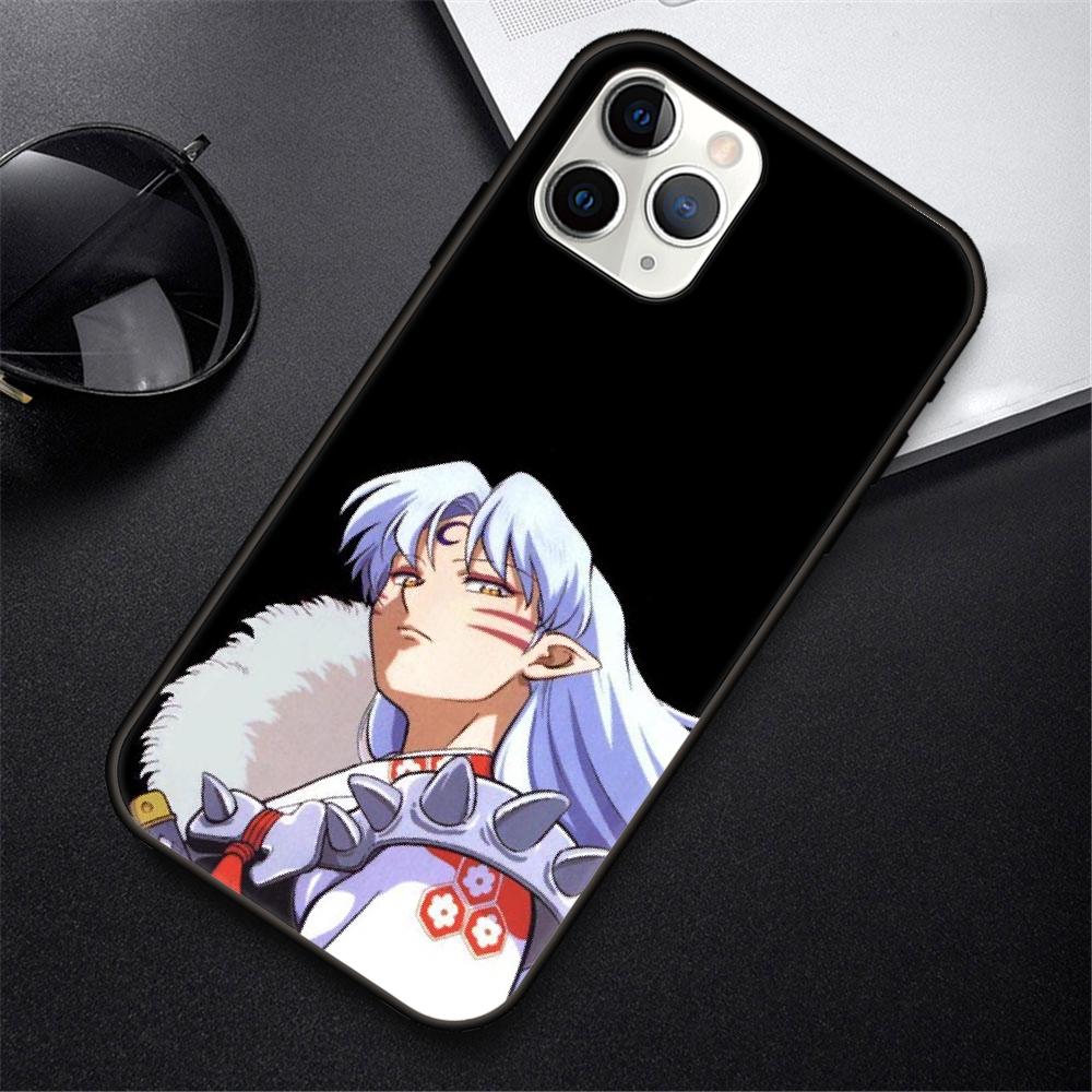 Phone Case For IPhone 12 Mini 11 Pro XR X MAX SE XS 5 6 S 7 8 E Plus 13 Black Cover Funda Fashion Waterproof Tpu Bumper Inuyasha