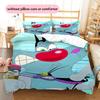 Fat Cat and Xiao Qiang  Pattern Bedding Quilt Set  Home Decoration  Gift (1 * duvet cover + 2 * pillowcase  without core)