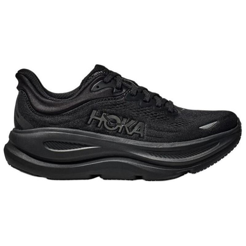 HOKA One One Bondi 9 Slip Resistant Abrasion Resistant Low Top Casual City Commute Running Shoes Men's Black Sneakers 1162015-BBLC