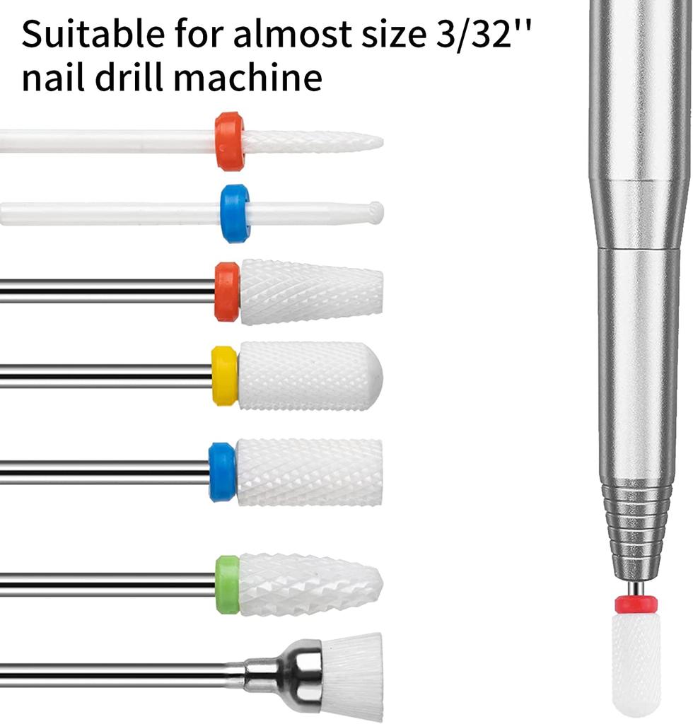 7 Pcs Ceramic Milling Cutters Set For Manicure Combined Removing Gel Polishing Nail Drill Bits Kit Tools