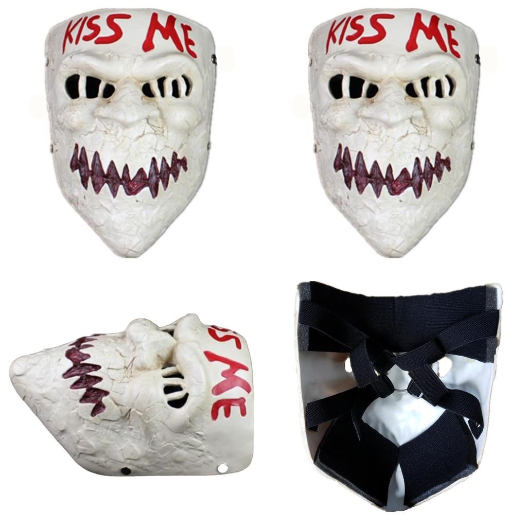 Creative Kiss Me Demon Resin Mask Fun Halloween Accessory For Role-playing Events