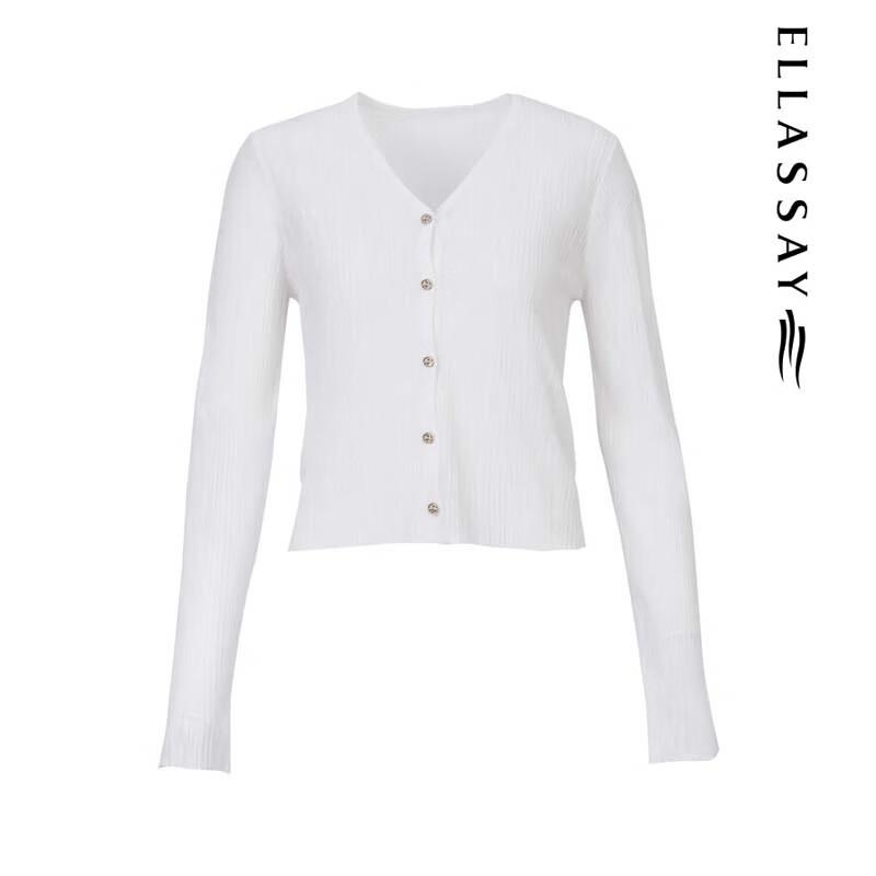 ELLASSAY Women's V-Neck Knit Cardigan