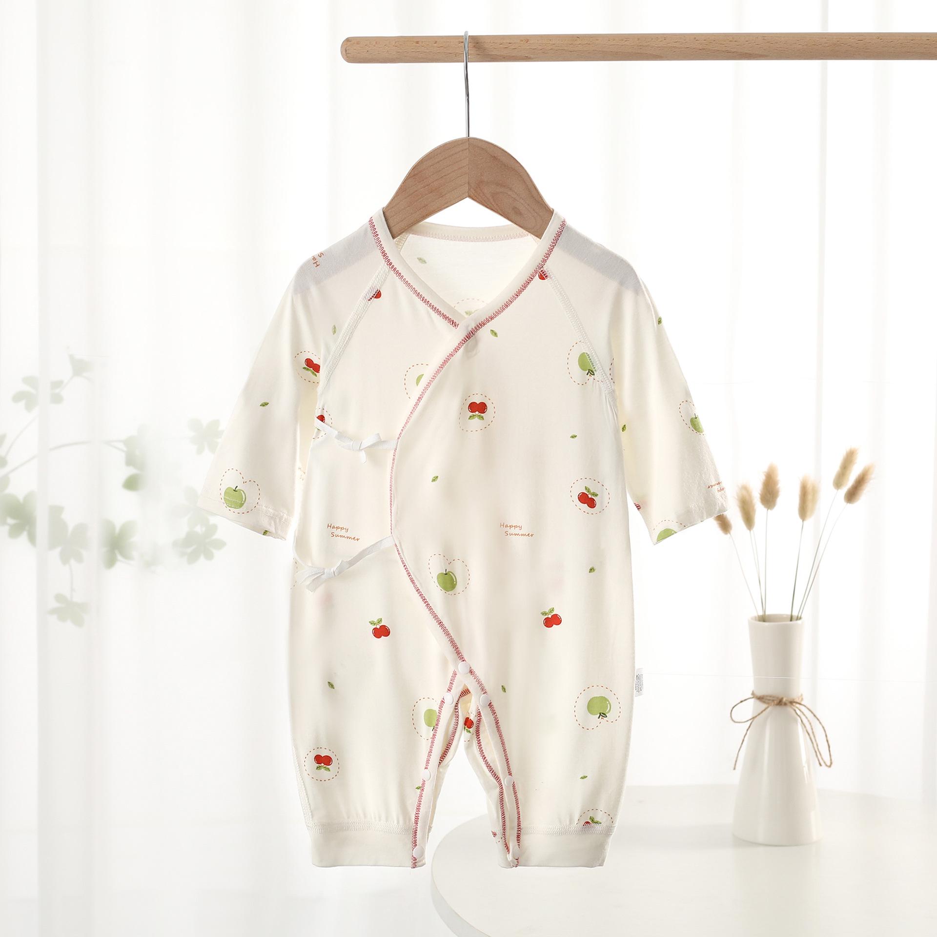 

Summer Class A Modal Newborn Long Sleeve Romper - Thin, Boneless Design for Boys & Girls 52 cm