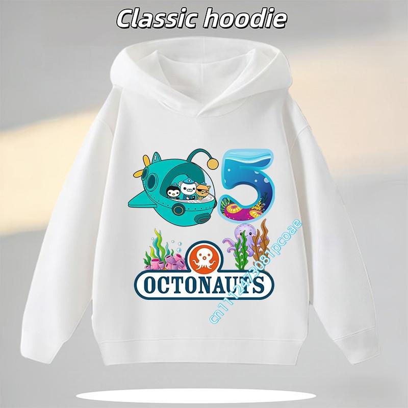 1-8 Years Old Octonauts Children's Hooded Sweatshirt Boys'Sport Shirt Girls' Casual Top Digital Print Autumn/Winter Long-Sleeved