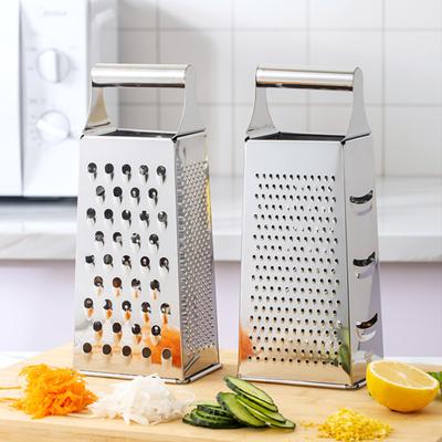 9 Zoll 4-seitige Gemüsereibe mit Griff Scharfe Klinge Anti-Rutsch-Boden Ergonomisches Design Multifunktional Edelstahl Parmesan Käse Ingwer