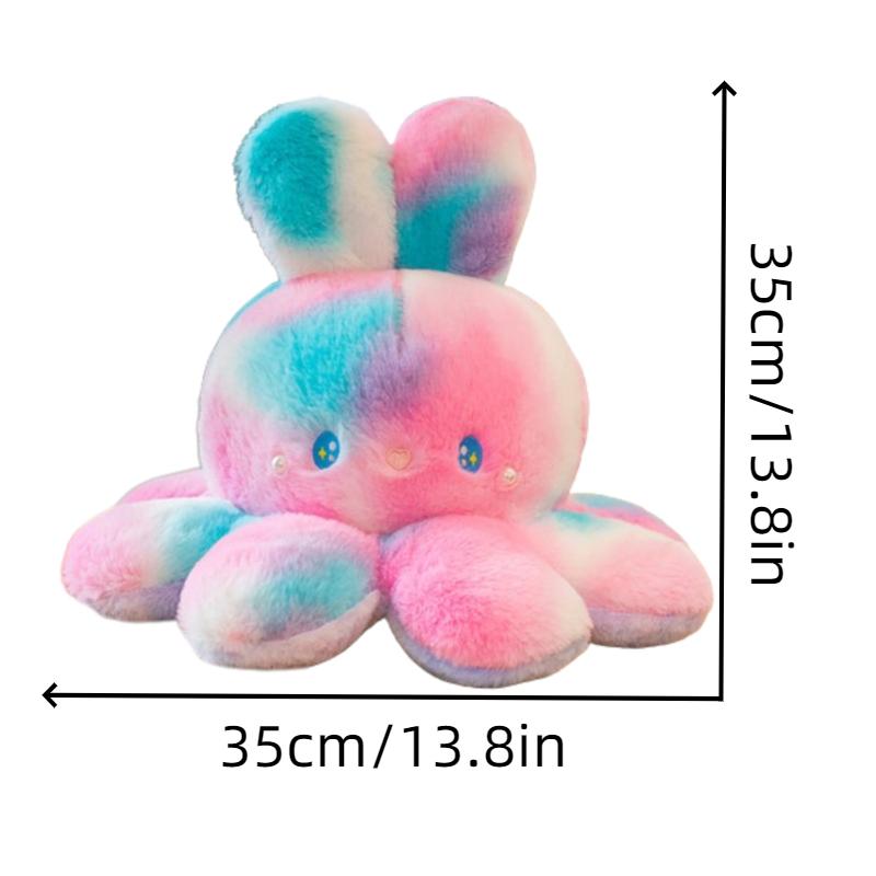

Плюшевая игрушка Осьминог Зайчик с перекидывающимся лицом, набитая ПП-хлопком, кукла-подушка, креативный подарок 35cm/13.8in
